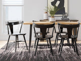 Gretlynn Dining Table and 6 Chairs in Black/Natural from Ashley - Luna Furniture