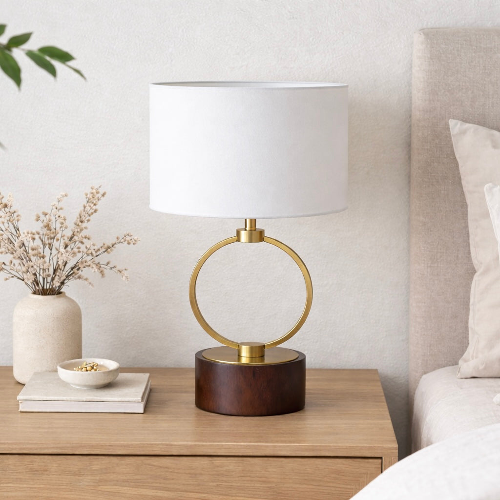 Grid Metal Circular Table Lamp from Ashcroft Furniture - Luna Furniture
