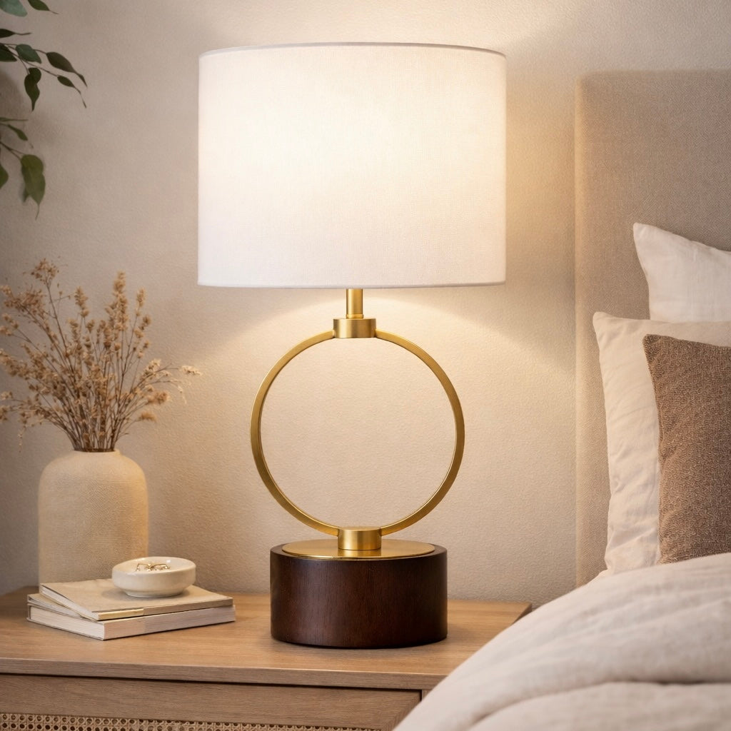 Grid Metal Circular Table Lamp from Ashcroft Furniture - Luna Furniture