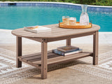Grover Beach Driftwood Outdoor Coffee Table from Ashley - Luna Furniture