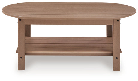 Grover Beach Driftwood Outdoor Coffee Table from Ashley Furniture - Luna Furniture