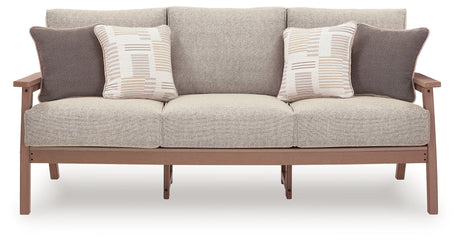 Grover Beach Driftwood Outdoor Sofa with Cushion from Ashley Furniture - Luna Furniture