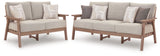 Grover Beach Outdoor Sofa and Loveseat in Driftwood from Ashley Furniture - Luna Furniture