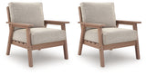 Grover Beach Outdoor Sofa, 2 Chairs, and Coffee Table in Driftwood from Ashley Furniture - Luna Furniture