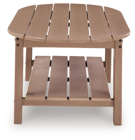 Grover Beach Outdoor Sofa, 2 Chairs, and Coffee Table in Driftwood from Ashley Furniture - Luna Furniture