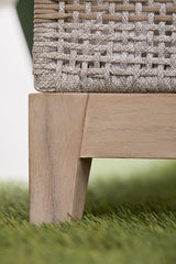 Tapestry Outdoor Chaise Lounge in Taupe & White Flat Rope, Taupe Stripe, Performance Pumice, Gray Teak from Essentials For Living - Luna Furniture