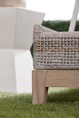 Tapestry Outdoor Chaise Lounge in Taupe & White Flat Rope, Taupe Stripe, Performance Pumice, Gray Teak from Essentials For Living - Luna Furniture