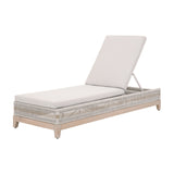 Tapestry Outdoor Chaise Lounge in Taupe & White Flat Rope, Taupe Stripe, Performance Pumice, Gray Teak from Essentials For Living - Luna Furniture