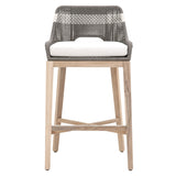 Tapestry Outdoor Barstool in Dove Flat Rope, White Speckle Stripe, Performance White Speckle, Gray Teak from Essentials For Living - Luna Furniture