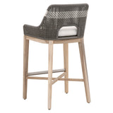 Tapestry Outdoor Barstool in Dove Flat Rope, White Speckle Stripe, Performance White Speckle, Gray Teak from Essentials For Living - Luna Furniture