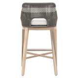 Tapestry Outdoor Barstool in Dove Flat Rope, White Speckle Stripe, Performance White Speckle, Gray Teak from Essentials For Living - Luna Furniture