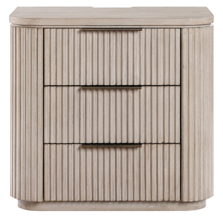 Henry Tan Reeded 3-Drawer Nightstand with USB & Electric Outlets from Steve Silver - Luna Furniture