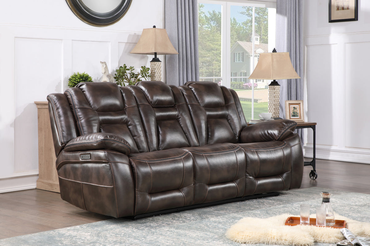 Oportuna Coffee Dual-Power Reclining Sofa w/Drop-Down Table from Steve Silver - Luna Furniture