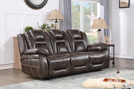 Oportuna Coffee Dual-Power Reclining Sofa w/Drop-Down Table from Steve Silver - Luna Furniture