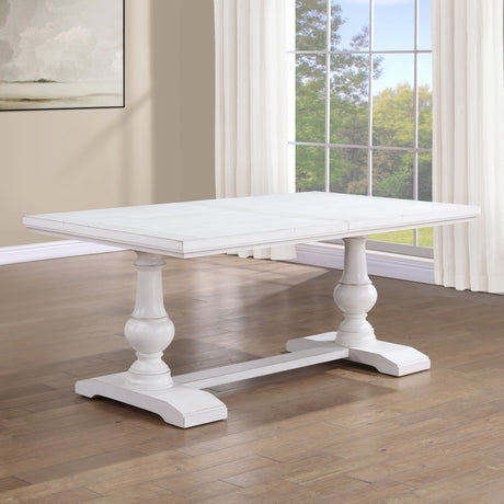 Warren White 72-90″ Rectangular Dining Table with 18″ Leaf from Steve Silver - Luna Furniture