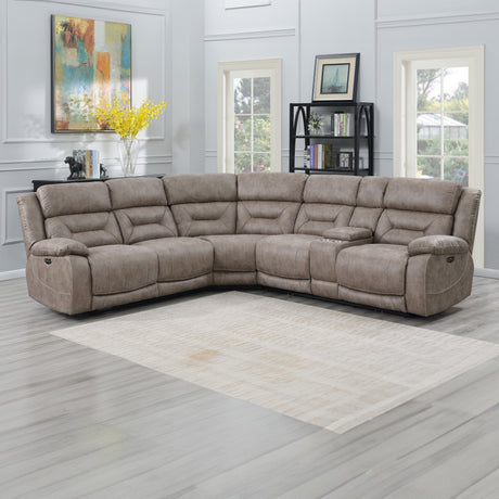 Aria Desert Sand 3-Piece Dual-Power Reclining Sectional from Steve Silver - Luna Furniture