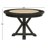 Rylie Black 48" Round Counter Dining Table with 4 Drawers and Game Top from Steve Silver - Luna Furniture
