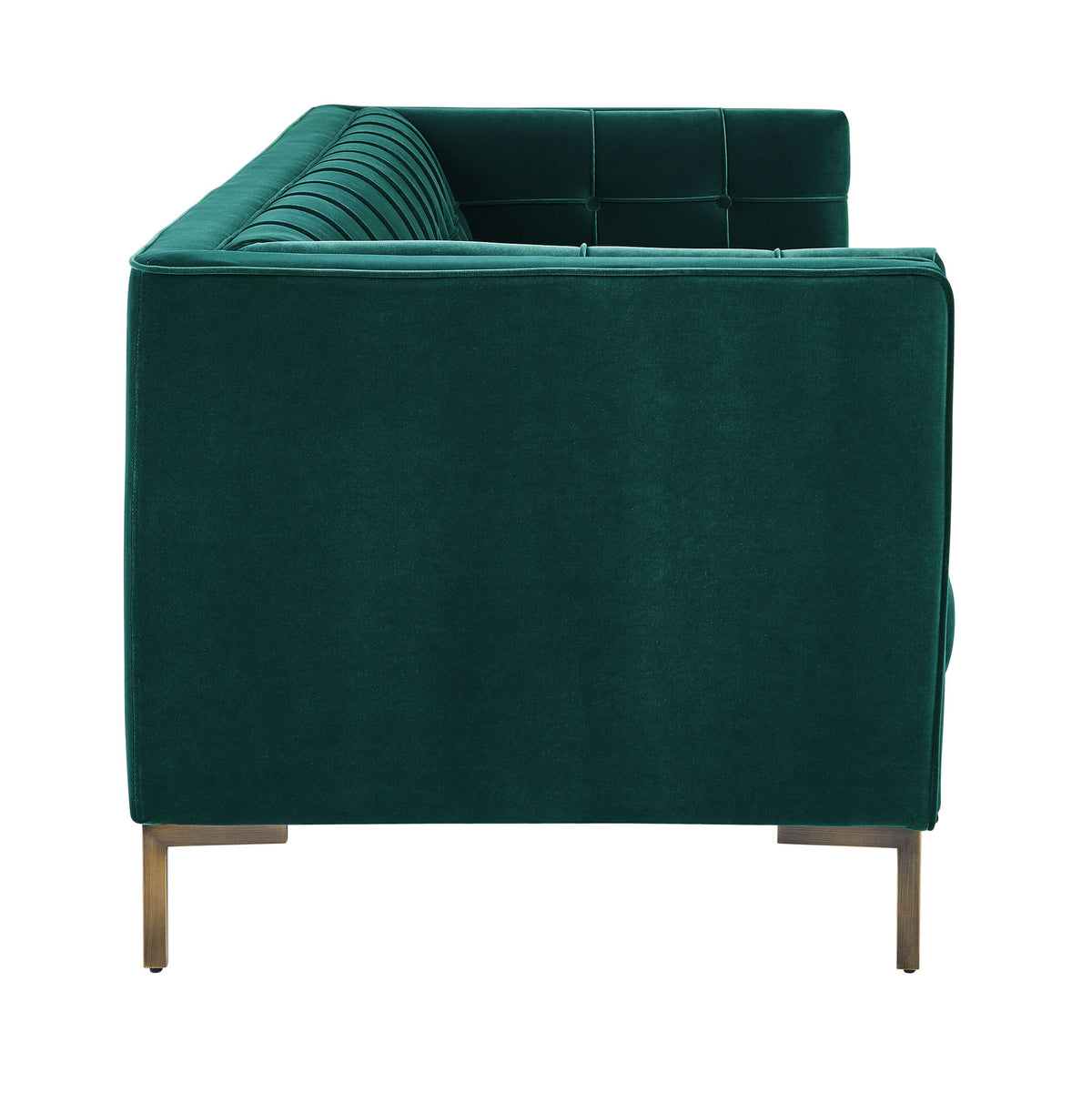Isaac Channel Stitched Green Velvet Sofa from Steve Silver - Luna Furniture