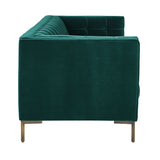Isaac Channel Stitched Green Velvet Sofa from Steve Silver - Luna Furniture