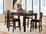 Haddigan Counter Height Dining Table and 4 Barstools in Dark Brown from Ashley - Luna Furniture