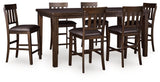 Haddigan Counter Height Dining Table and 6 Barstools in Dark Brown from Ashley - Luna Furniture