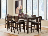 Haddigan Counter Height Dining Table and 6 Barstools in Dark Brown from Ashley - Luna Furniture