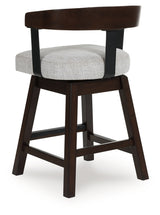 Haddigan Dark Brown Counter Height Barstool (Set of 2), Set of 2 from Ashley - Luna Furniture