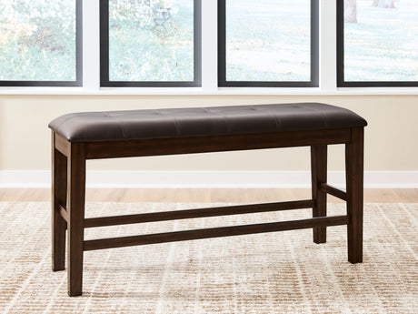 Haddigan Dark Brown Counter Height Dining Bench from Ashley - Luna Furniture