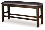Haddigan Dark Brown Counter Height Dining Bench from Ashley - Luna Furniture