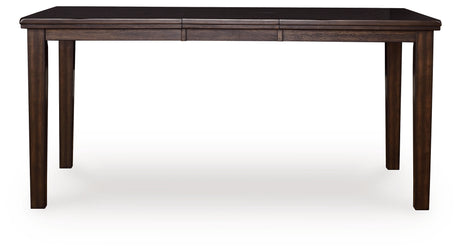 Haddigan Dark Brown Counter Height Dining Extension Table from Ashley - Luna Furniture