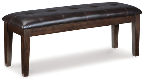 Haddigan Dining Table and 4 Chairs and Bench in Dark Brown from Ashley Furniture - Luna Furniture