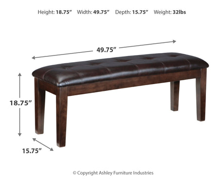 Haddigan Dining Table and 4 Chairs and Bench in Dark Brown from Ashley Furniture - Luna Furniture
