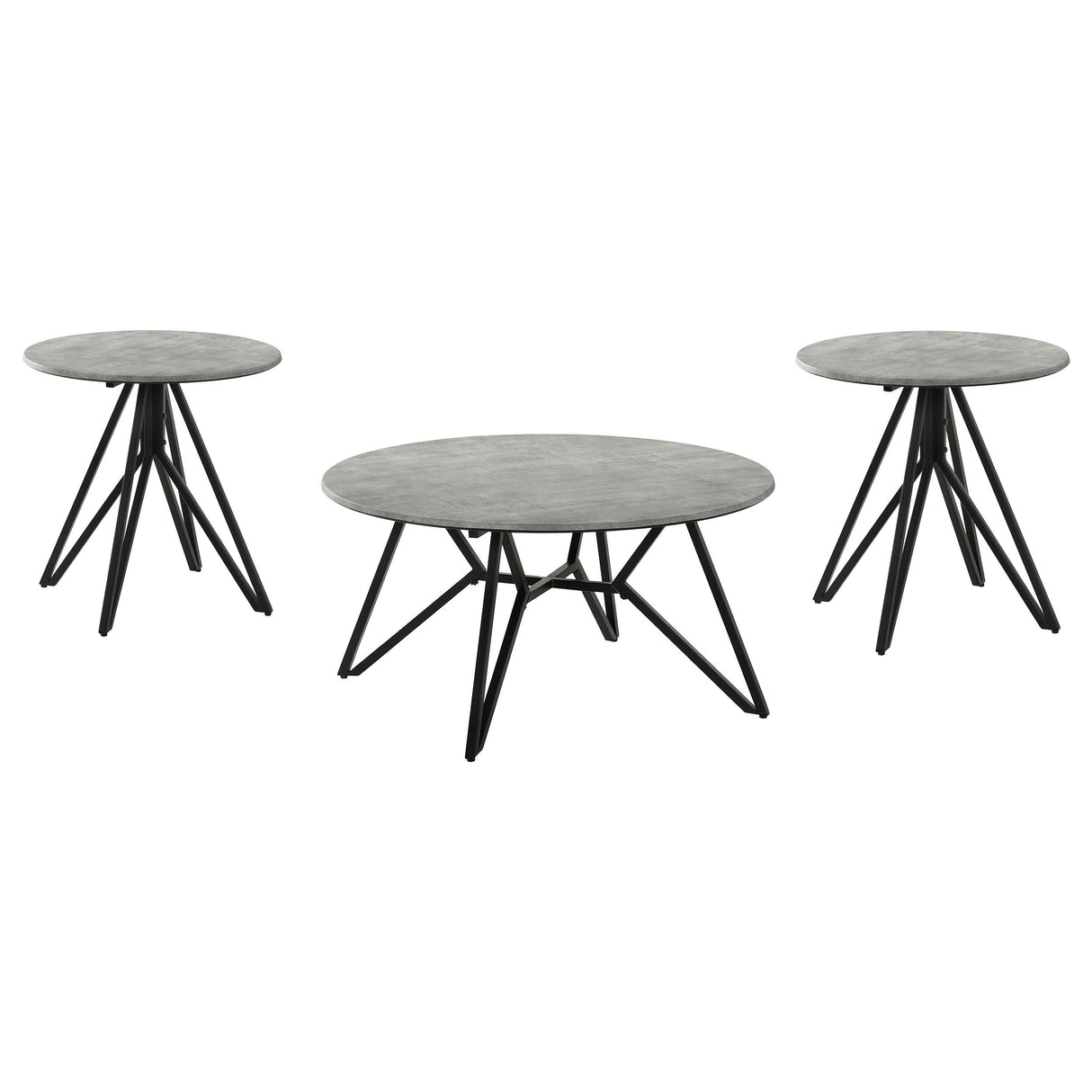 Hadi Cement 3-Piece Round Coffee and End Table Set from Coaster - Luna Furniture
