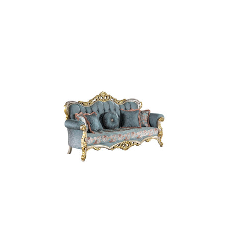 Buse Traditional Sofa in Light Green from Furnia - Luna Furniture