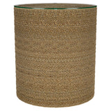 Halden Round Woven Seagrass Accent Side Table Light Brown from Coaster - Luna Furniture