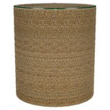 Halden Round Woven Seagrass Accent Side Table Light Brown from Coaster - Luna Furniture