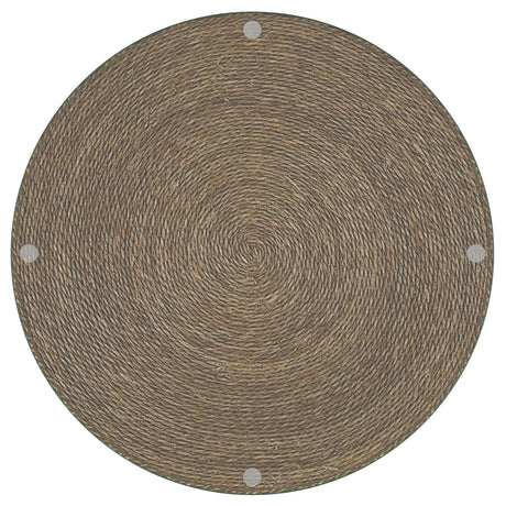 Halden Light Brown Round Woven Seagrass Accent Side Table from Coaster - Luna Furniture