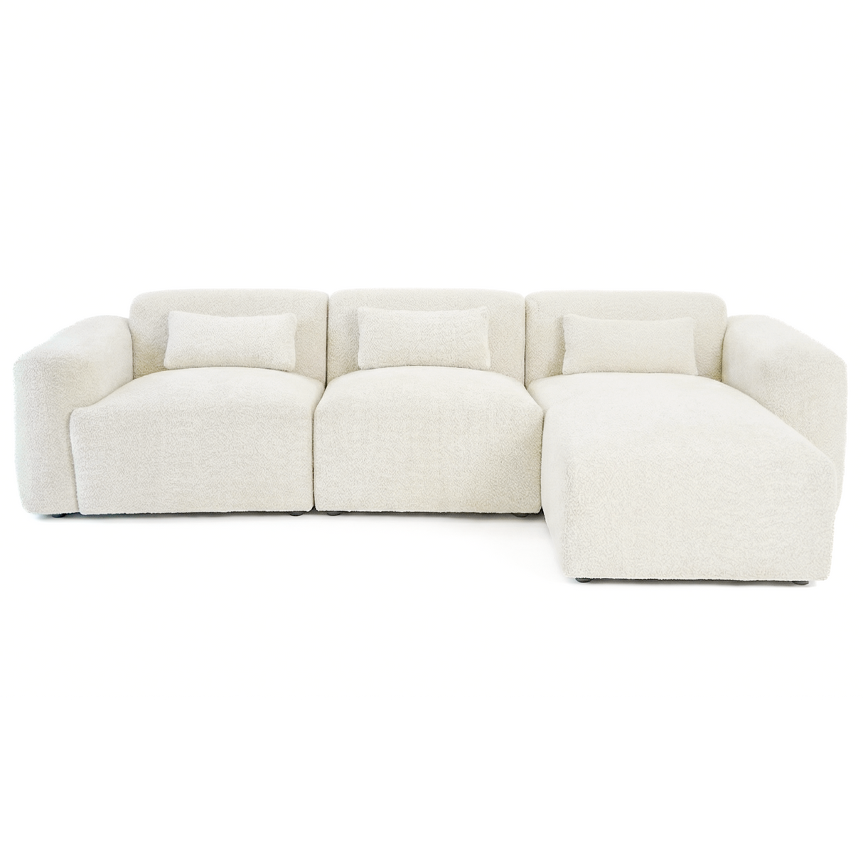 Haledon Sand Boucle RAF Chaise Sectional from Ashcroft Furniture - Luna Furniture