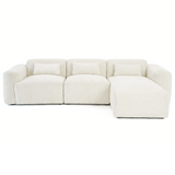 Haledon Sand Boucle RAF Chaise Sectional from Ashcroft Furniture - Luna Furniture