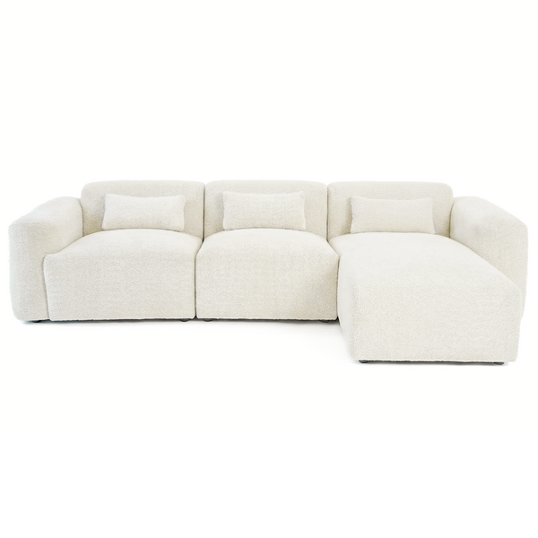 Haledon Sand 3-Piece Boucle RAF Chaise Sectional