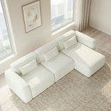 Haledon Sand Boucle RAF Chaise Sectional from Ashcroft Furniture - Luna Furniture