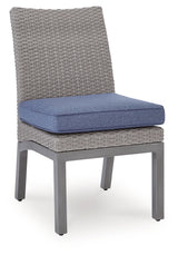 Half Moon Beach Blue/Gray Outdoor Side Chair with Cushion (Set of 2) from Ashley - Luna Furniture