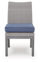 Half Moon Beach Blue/Gray Outdoor Side Chair with Cushion (Set of 2) from Ashley - Luna Furniture