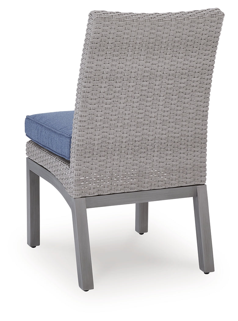 Half Moon Beach Blue/Gray Outdoor Side Chair with Cushion (Set of 2) from Ashley - Luna Furniture