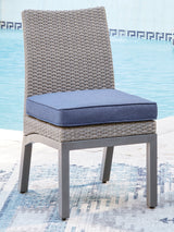 Half Moon Beach Blue/Gray Outdoor Side Chair with Cushion (Set of 2) from Ashley - Luna Furniture