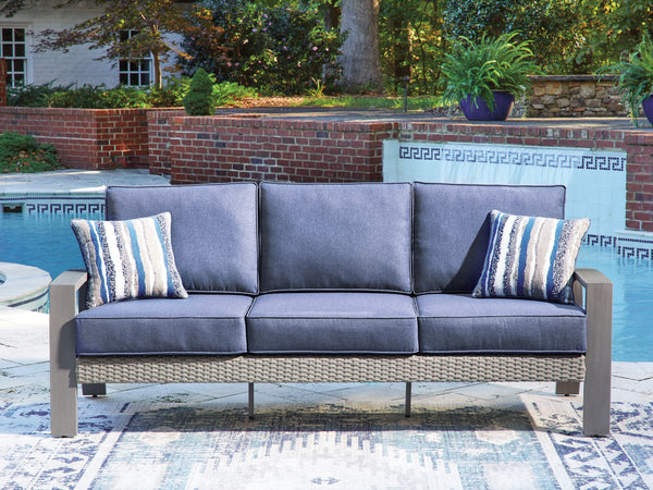 Half Moon Beach Blue/Gray Outdoor Sofa with Cushion
