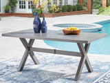 Half Moon Beach Gray Outdoor Dining Table from Ashley - Luna Furniture