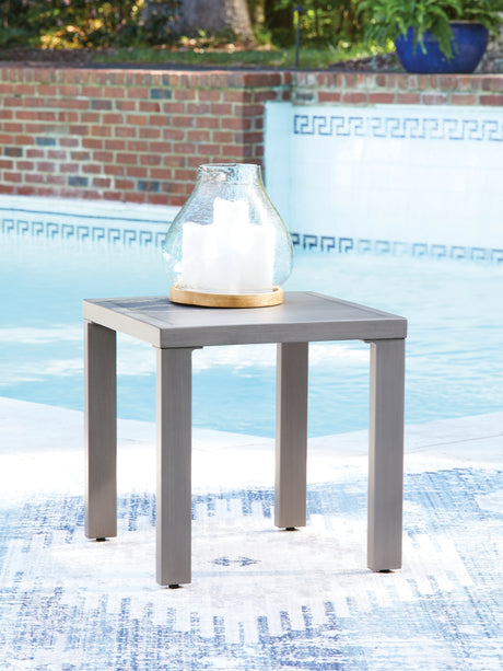 Half Moon Beach Gray Outdoor End Table from Ashley - Luna Furniture