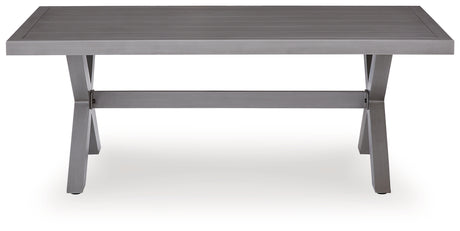 Half Moon Beach Outdoor Sofa and Loveseat with Coffee Table in Blue/Gray from Ashley Furniture - Luna Furniture