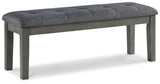 Hallanden Two-tone Gray Dining Table and 4 Chairs and Bench from Ashley - Luna Furniture